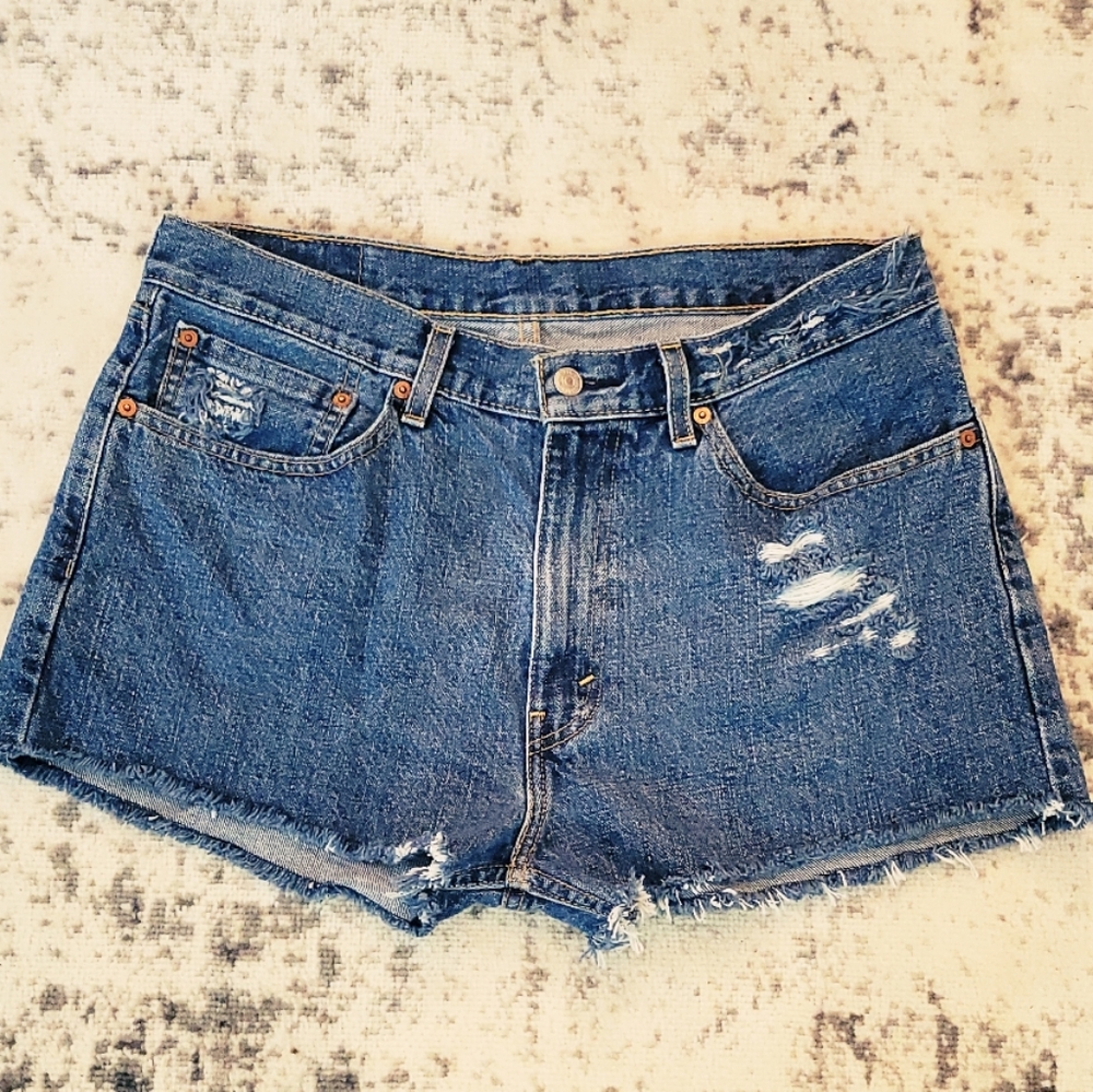 Levi's 505 Denim CutOff Distressed Shorts W34